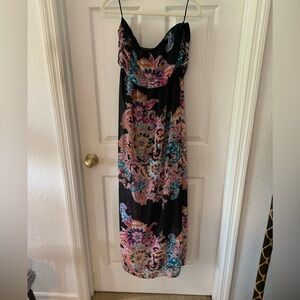 Express Pink and Blue Maxi Sundress Scoop Neck Sleeveless